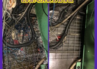 A before and after picture of the electrical system.