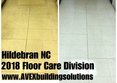 A before and after picture of the floor care division.
