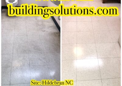 A picture of the floor care division before and after.