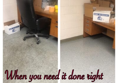 A before and after picture of the office.