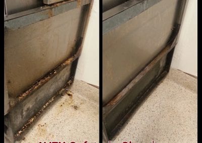 A before and after picture of the cleaning process.