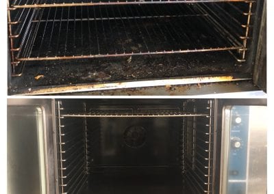 A before and after picture of an oven.