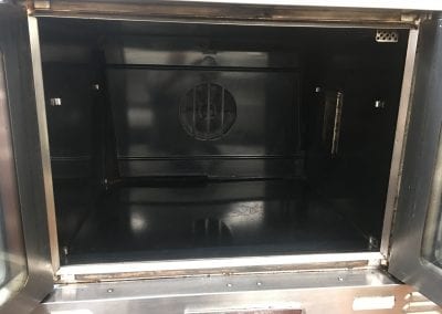 A view of the inside of an oven.